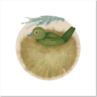 Nesting Painted Bunting Dot Posters and Art